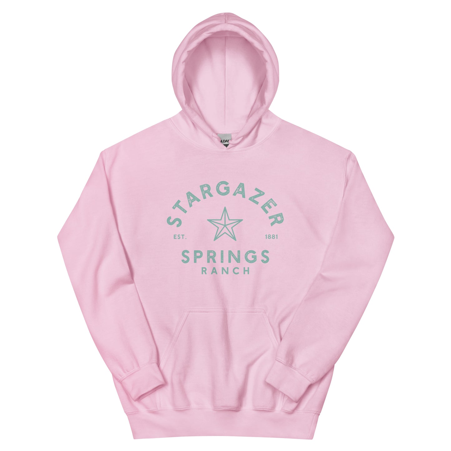 Stargazer Springs Ranch Unisex Hoodie - Aqua Logo