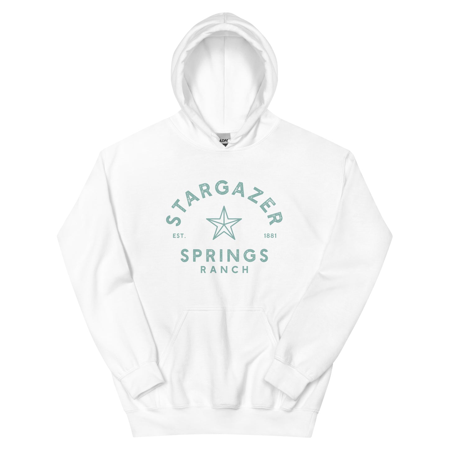 Stargazer Springs Ranch Unisex Hoodie - Aqua Logo